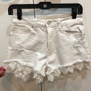 White jean shorts